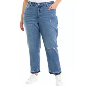 EUC Wonderly Curvy Fit High-rise Vintage Straight Leg Distressed Jeans Size  16W
